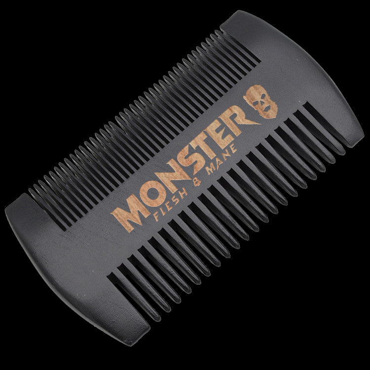 MONSTER Black Wooden Beard Comb